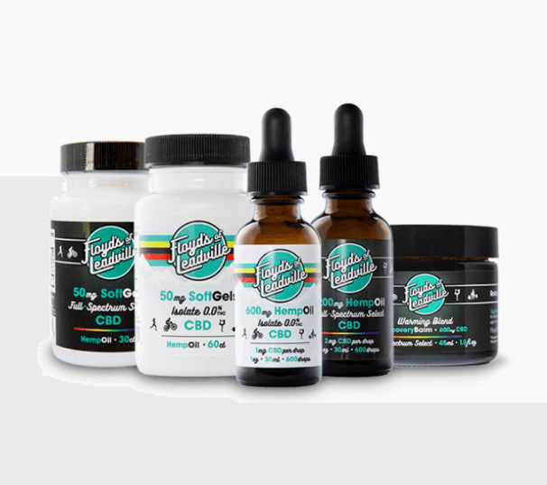 Floyd's of Leadville's CBD products in a line